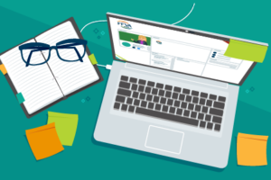 Downloadable resource preview with laptop and notebook